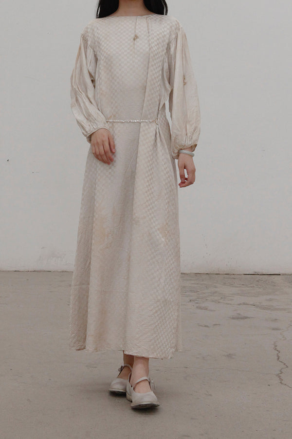 MUTEDANCE Hand Dyed Grey and White Silk Dress MD21FW08